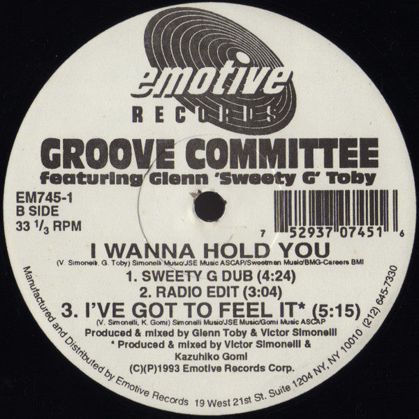 Groove Committee Featuring Glenn 'Sweety G' Toby – I Wanna Hold You