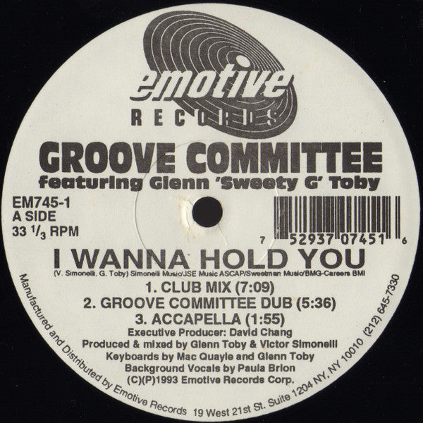 Groove Committee Featuring Glenn 'Sweety G' Toby – I Wanna Hold You